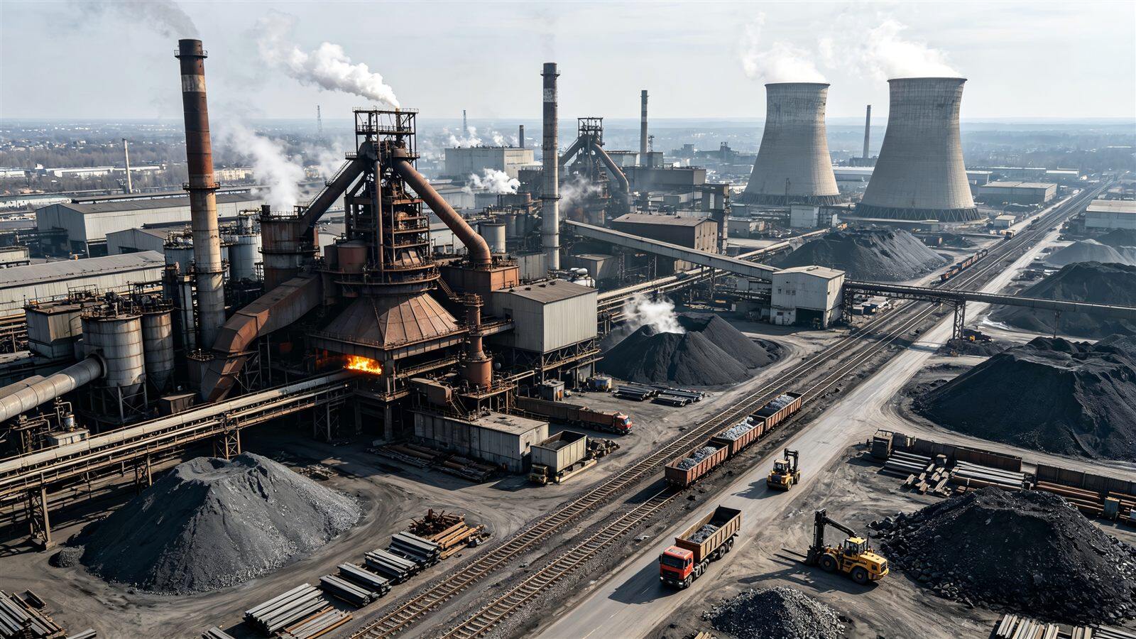 钢铁与冶金工厂生产现场全景