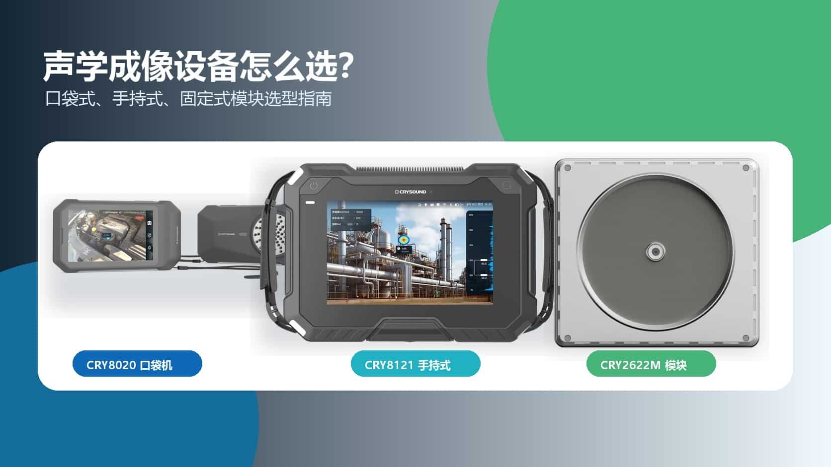 CRY8020、CRY8121 和 CRY2622M 声学成像设备选型封面图